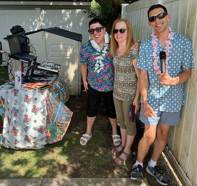 DJ Jumpin' Johnny G with mother, Denise, and resident Johnathan