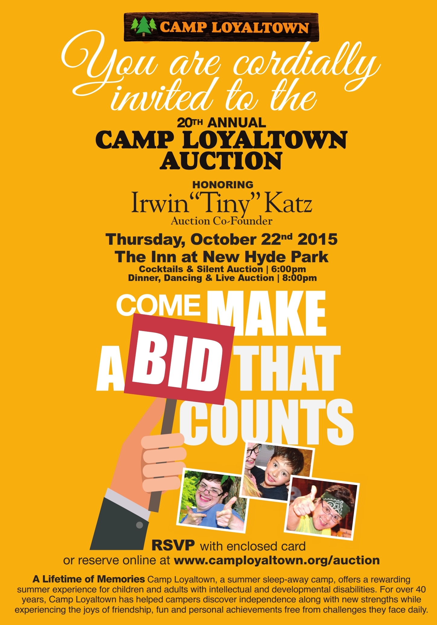 Camp Loyaltown Auction Invite