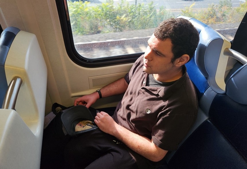 Tuvia Naftali on train to Albany